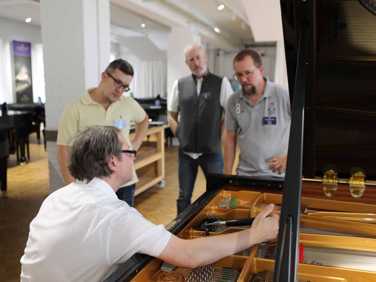 Photos of technician training workshops