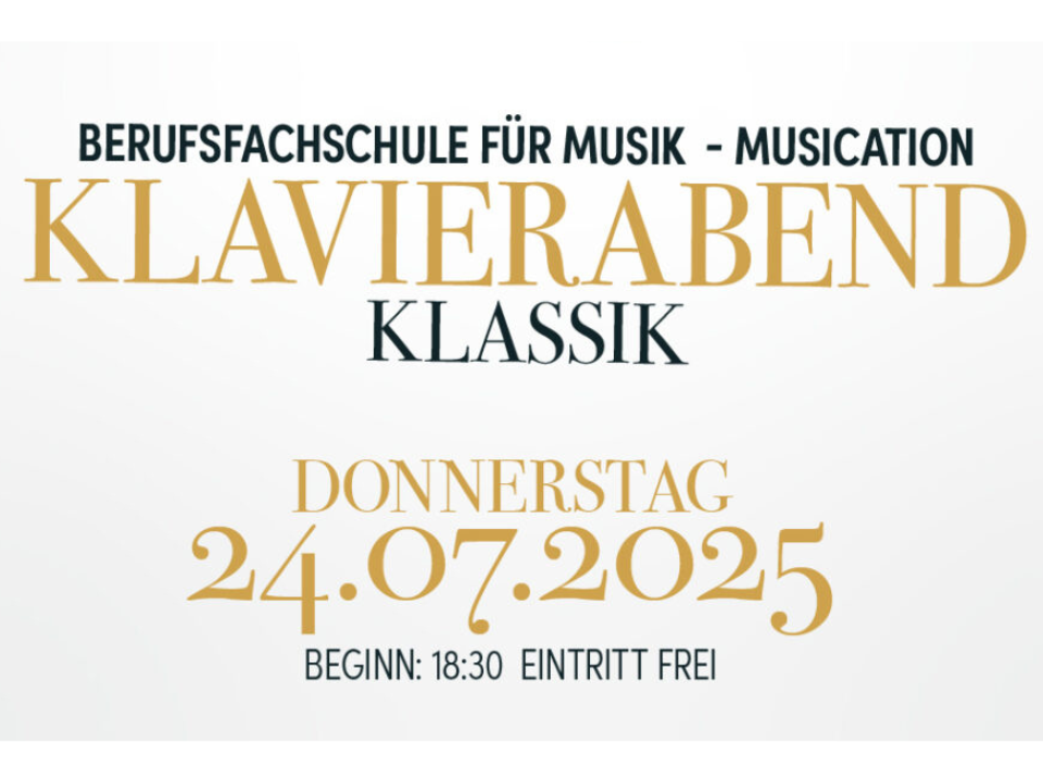 Klavierabend Fachbereich Klassik - Musication Berufsfachschule Für Musik
